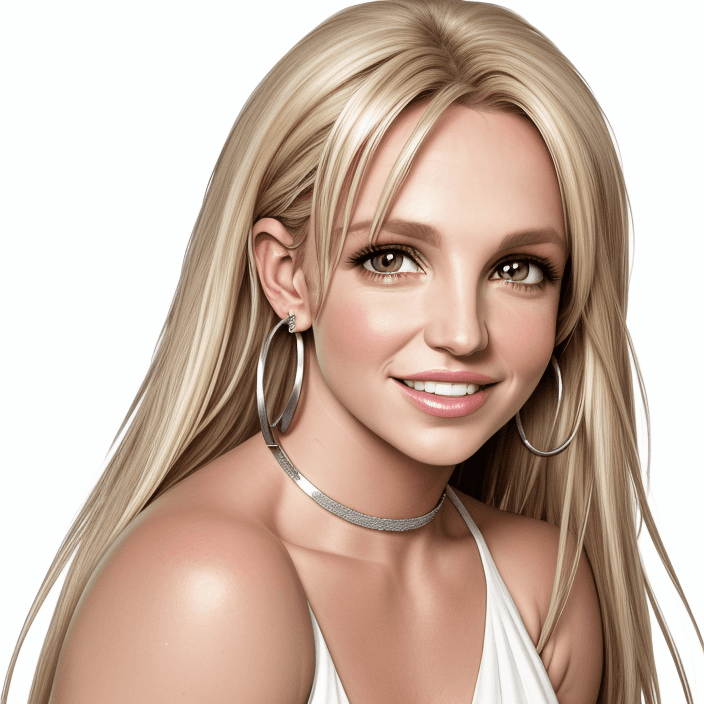 AI generated: Britney Spears, realistic, 4k, 43 years old, headshot, body forward, straight forward, looking into ...