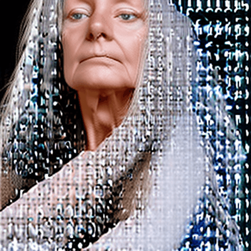AI generated: dark background, dramatic light, rim lighting, beautiful swedish woman 62yo from side fully naked sp...