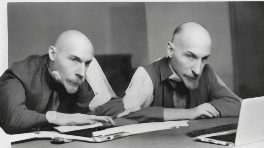 AI generated: a white man with baldness on the front of his head, with hair on the back and sides, approximately 5...