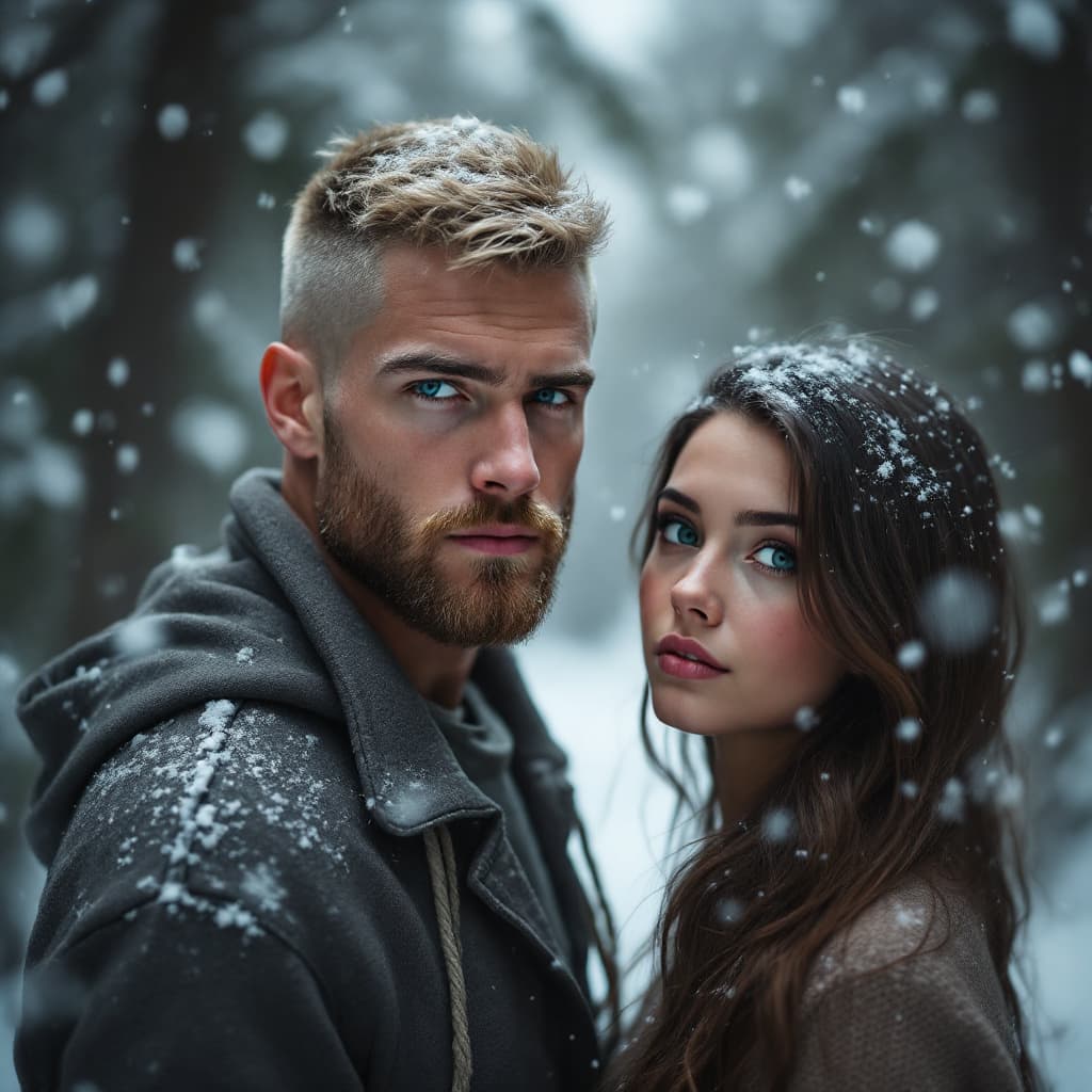 AI generated: “Describe a scene in which a blue-eyed man with a blond very, very short zero-cut blond haircut, blo...