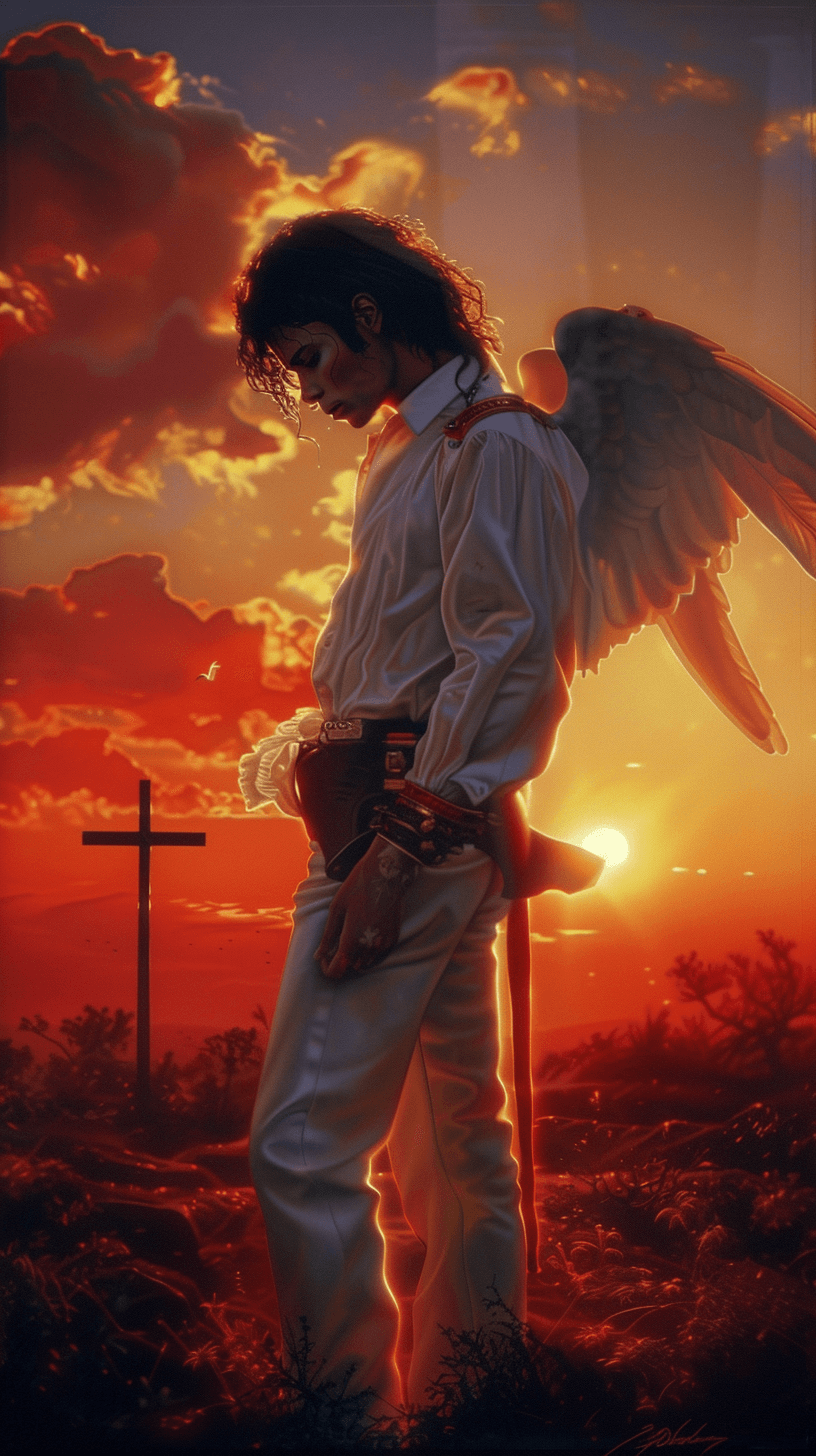 AI generated: poster art, portrait of Michael Jackson, by Michael Whelan, Rossetti Bouguereau, art germ, retro, no...