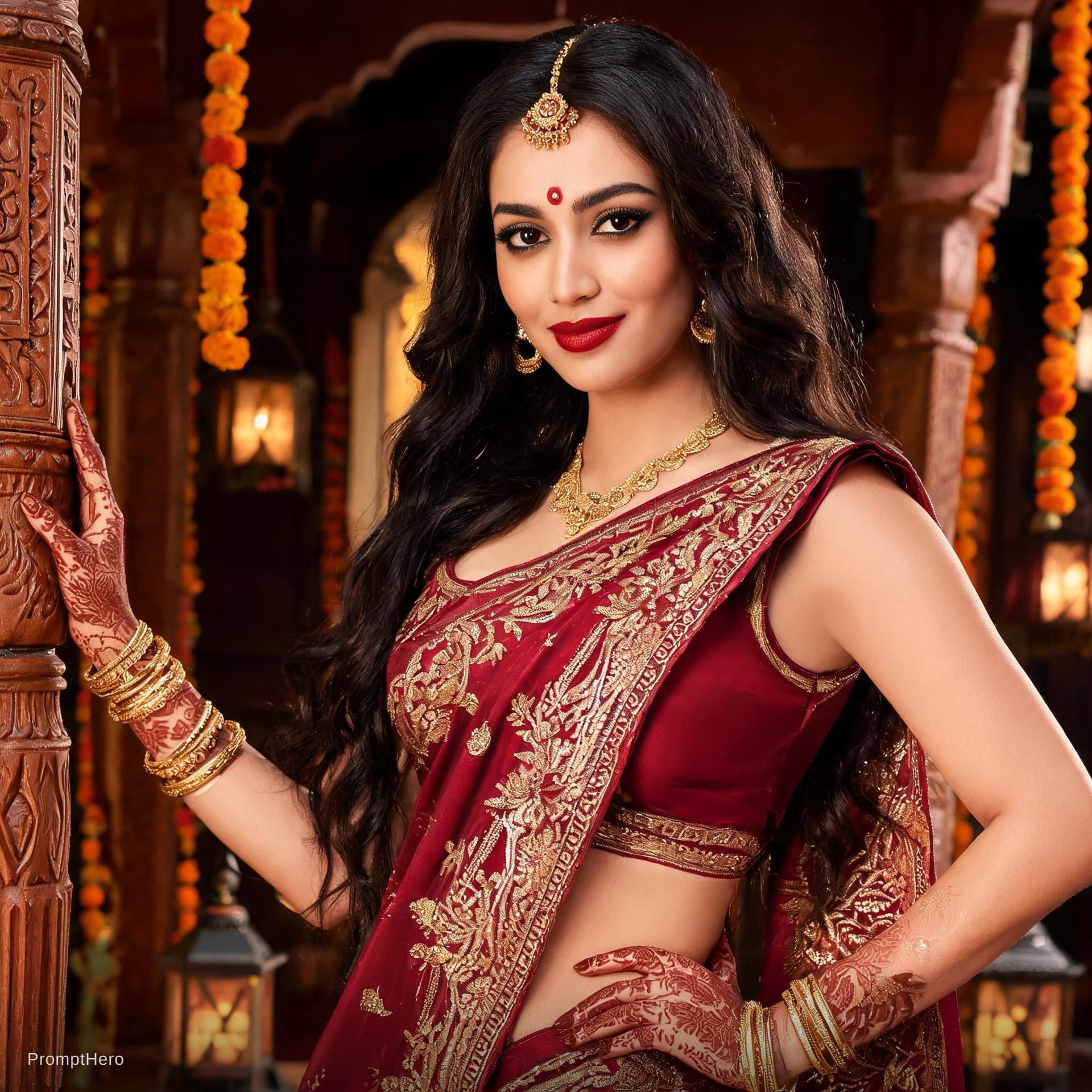AI generated: Create a sexy girl in india style. and look like sexy.