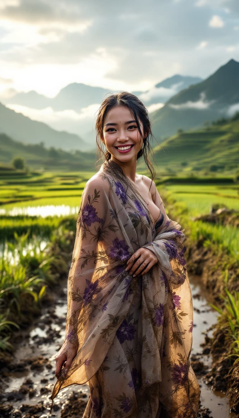 AI generated: A realistic high resolution full body view of a typical 27 year old Indonesian female model, she is ...