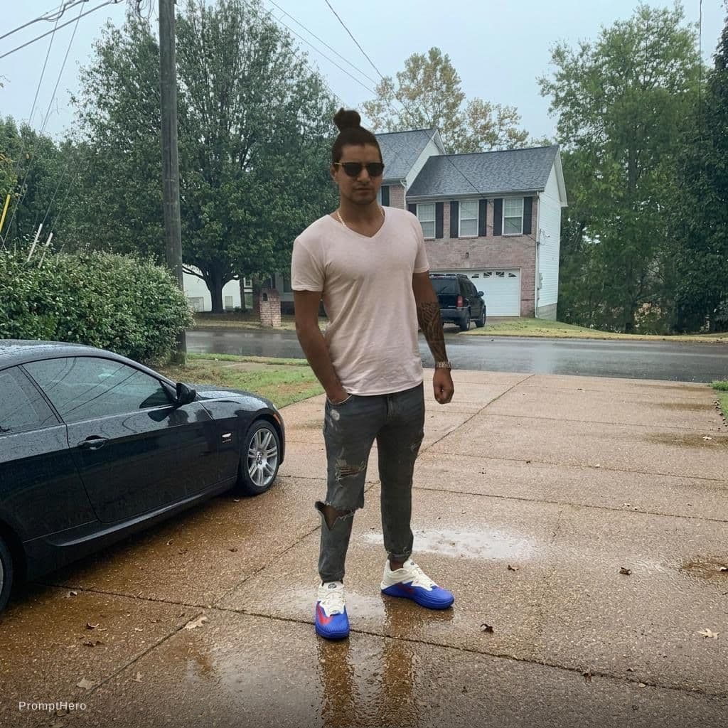 AI generated: Wear me the uploaded shoes and add me in the uploaded place