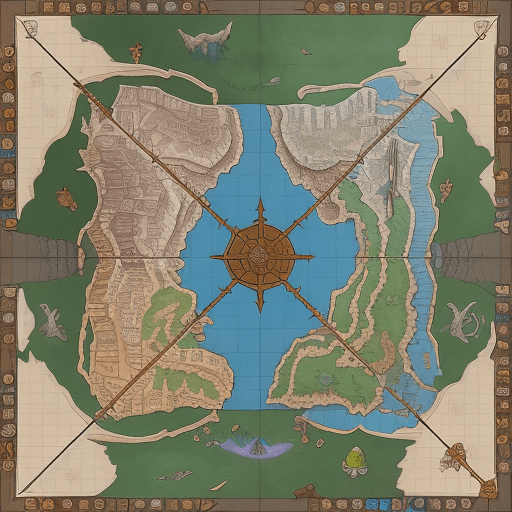 AI generated: Dungeons and Dragons overhead map classroom scene