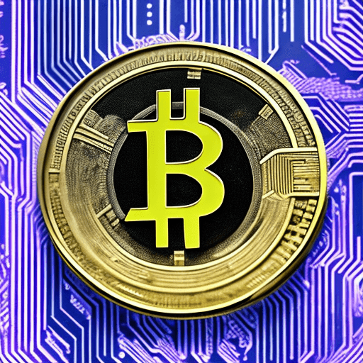 AI generated: Cryptocurrency coin that is used in a dystopian world. Cyberpunk. Bladerunner.
