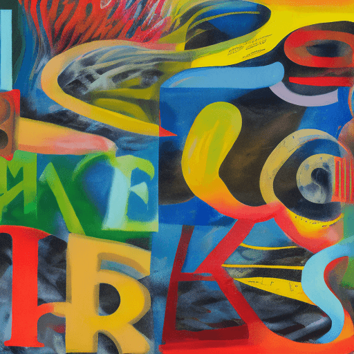 AI generated: Using the word 'Expressionism,' create a typographic composition in the style of Expressionism. Desc...