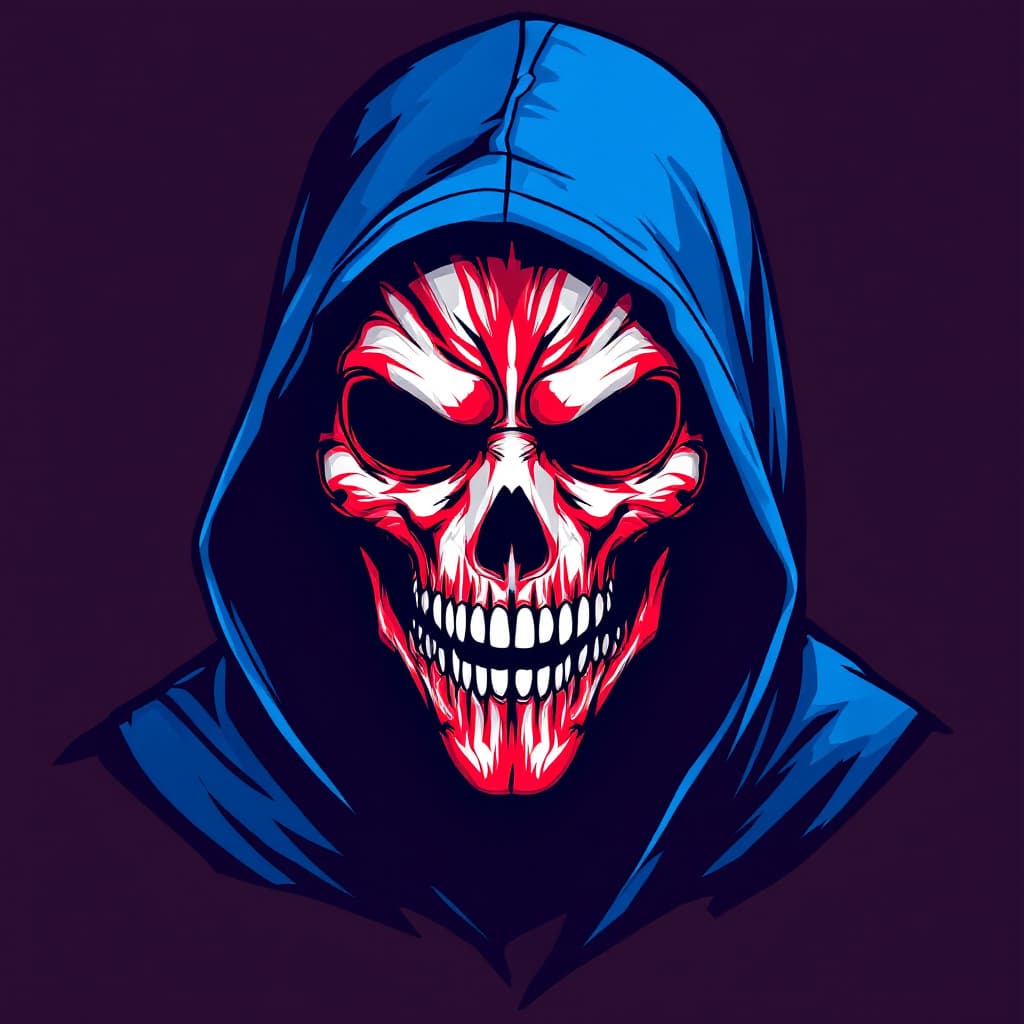 AI generated: I want a design I can do in a cagoule mask. The design should be with these colors red white blue, w...