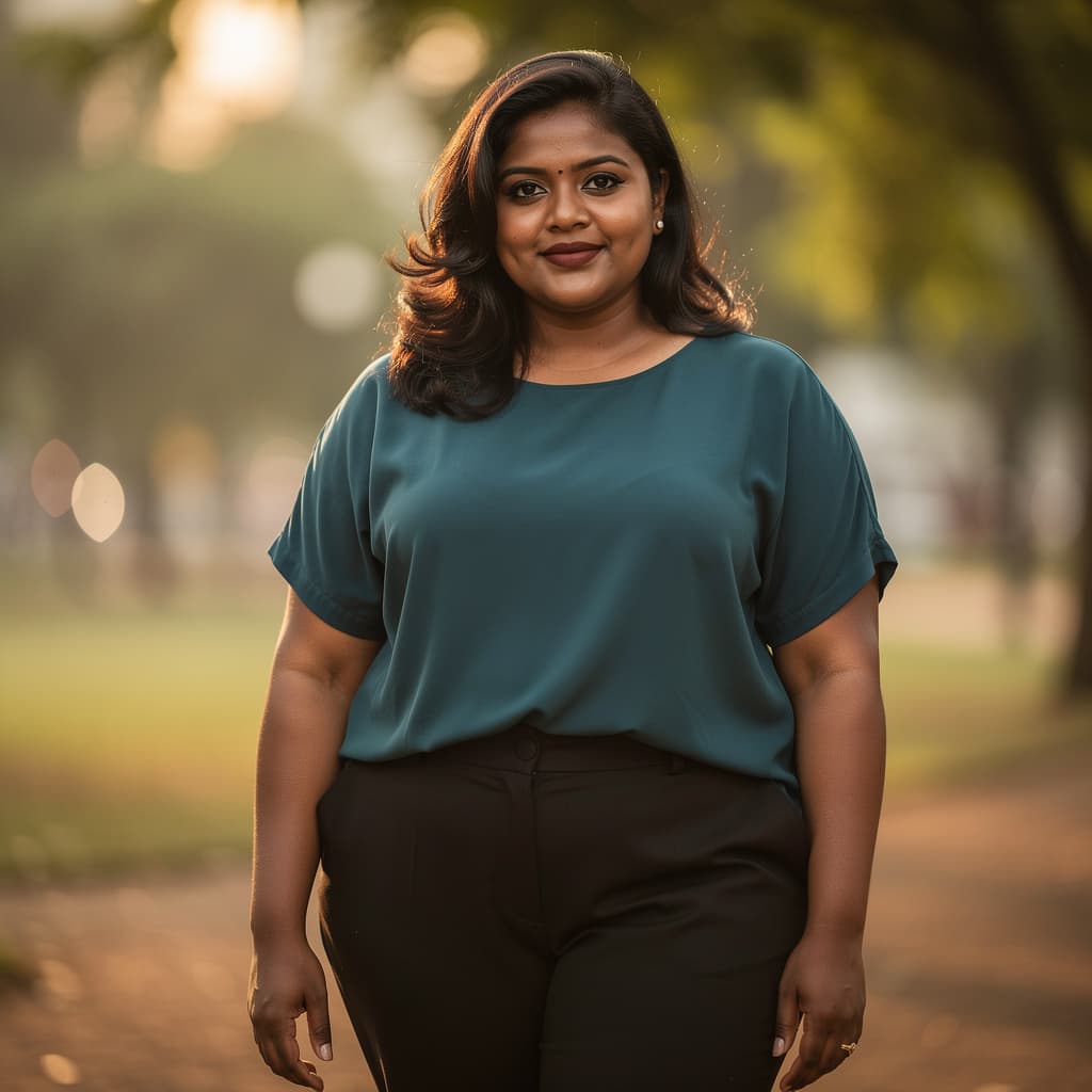 AI generated: A sexy 30 years old sri lankan chubby girl dark skin 