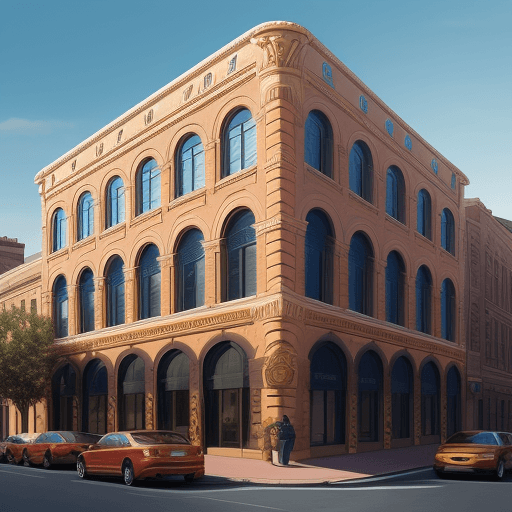AI generated: versace building covered with brick