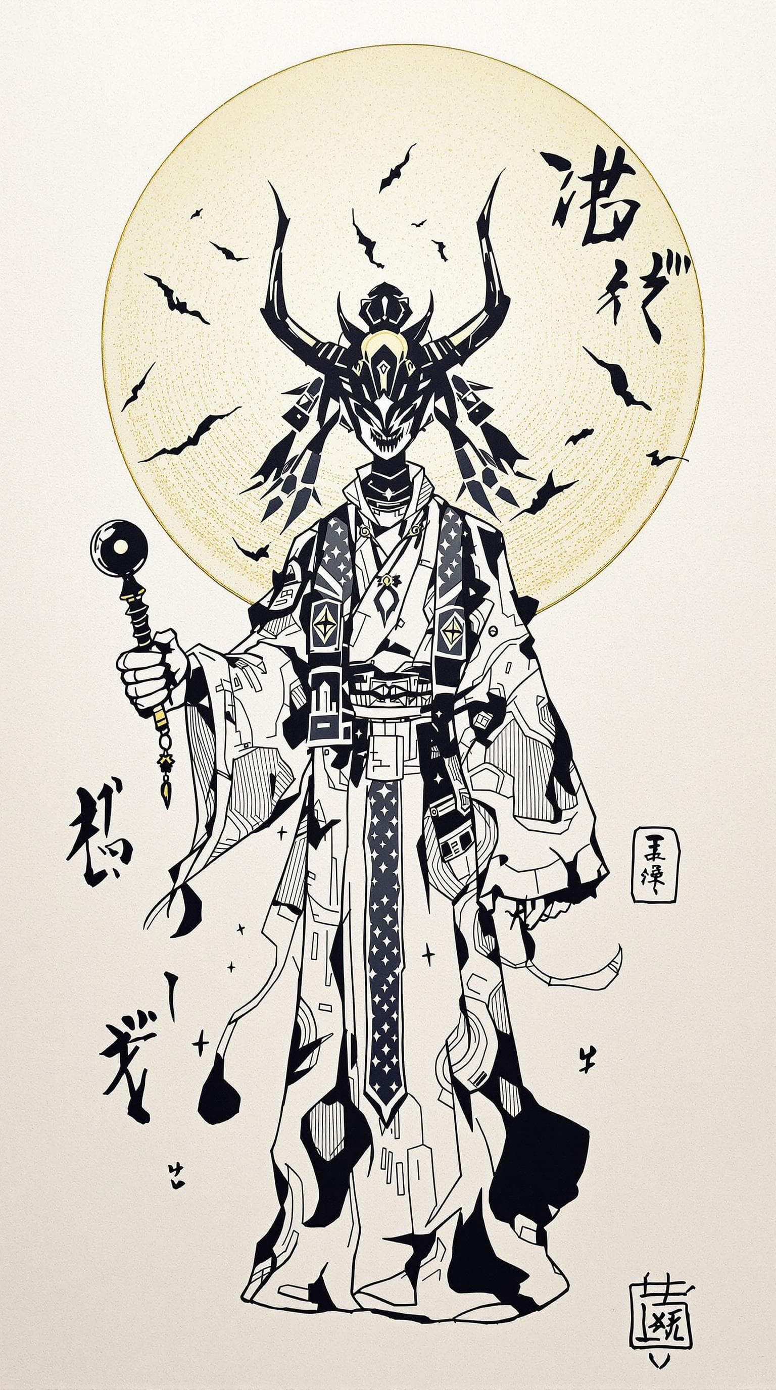 AI generated: Omamori，draw，Ink style