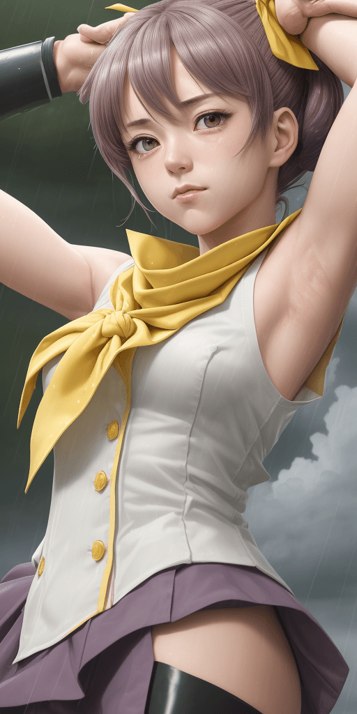 AI generated: masterpiece, best quality,, sakura bakushin o (umamusume),,  (close-up:1.2), rain, cloud, cloudy, sh...