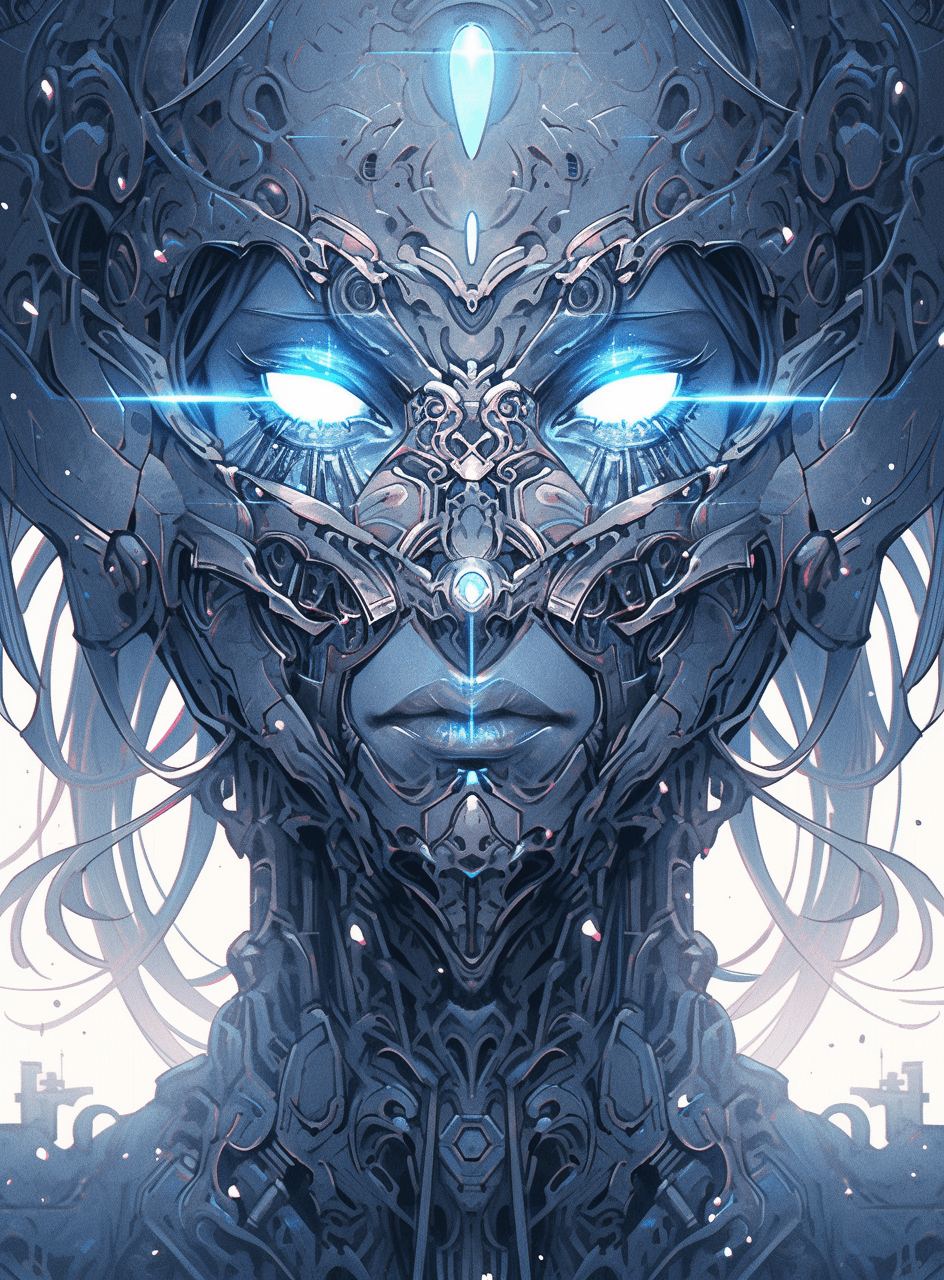 AI generated: 3d fantasy alien face, body, head, eyes, and eyes of a beautiful woman, in the style of gothic reali...
