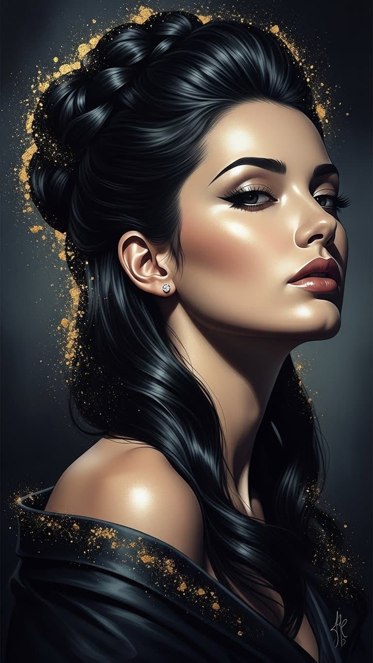AI generated: woman in black