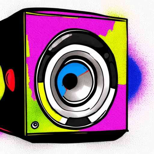 AI generated: crushed speaker.
Style: colorful cartoon