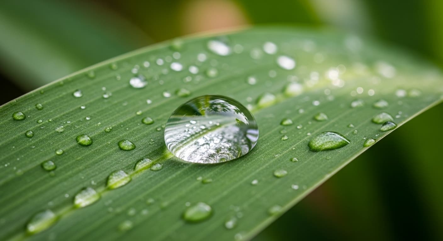 AI generated: a waterdrop on a leave