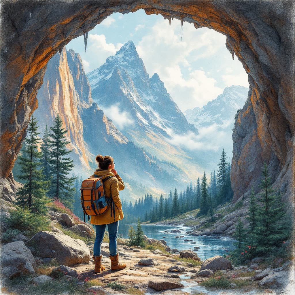 AI generated: Sketch, Beautiful Colored Pencil Line Art, Beautiful Curves, T-Brush Technique, Artistic, Beautiful,...
