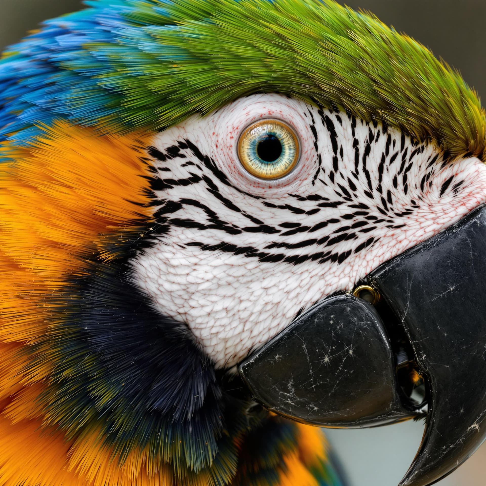 AI generated: The image is a detailed, close-up photograph of a macaw parrot. The bird's feathers are a vibrant di...
