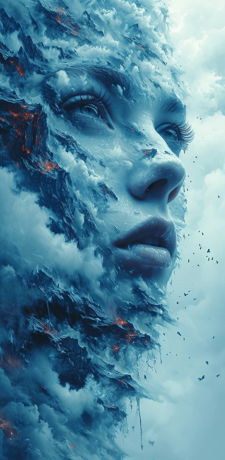 AI generated: photo illustration from a world in the clouds, in the style of tanya shatseva, the stars art group (...