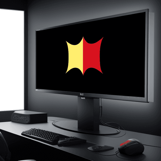 AI generated:  hohe qualität, deutschlandflagge auf modernen pc screen, highend pc, gaming room, 8k 