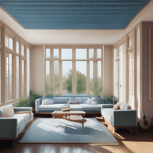 AI generated: High resolution photography interior design, dreamy sunken living room conversation pit, wooden floo...
