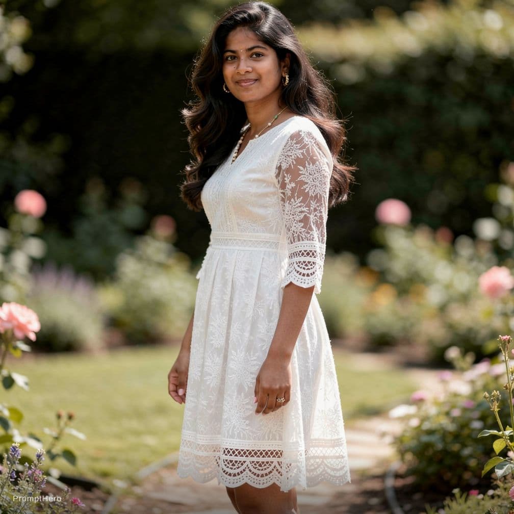 AI generated: The image captures a woman in an outdoor setting, exuding confidence and style. She is positioned ce...