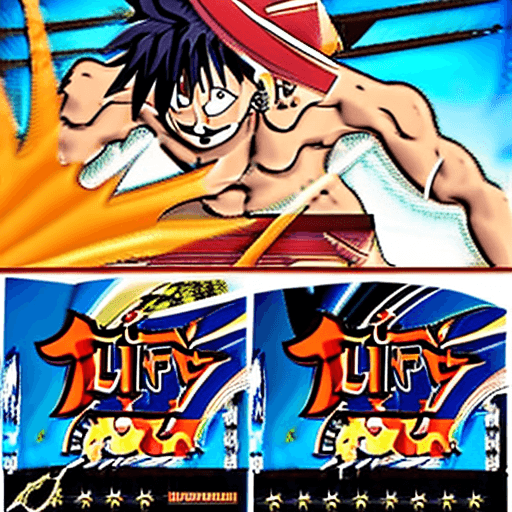 AI generated: an aesthetically captivating, side-splitting masterpiece featuring Luffy from One Piece, flaunting h...