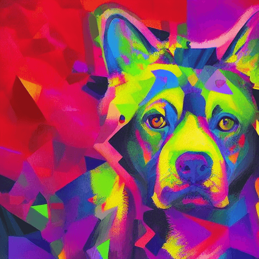 AI generated: Create an abstract art piece with bold colors and sharp edges, High resolution photography: Mythical...