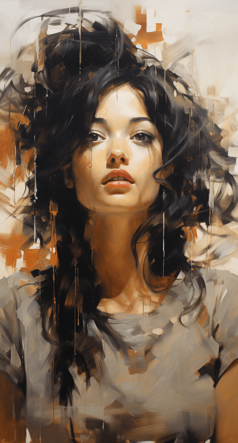 AI generated: a drawing of a woman with her hair in the air it is black and white, in the style of mark lague, hyp...