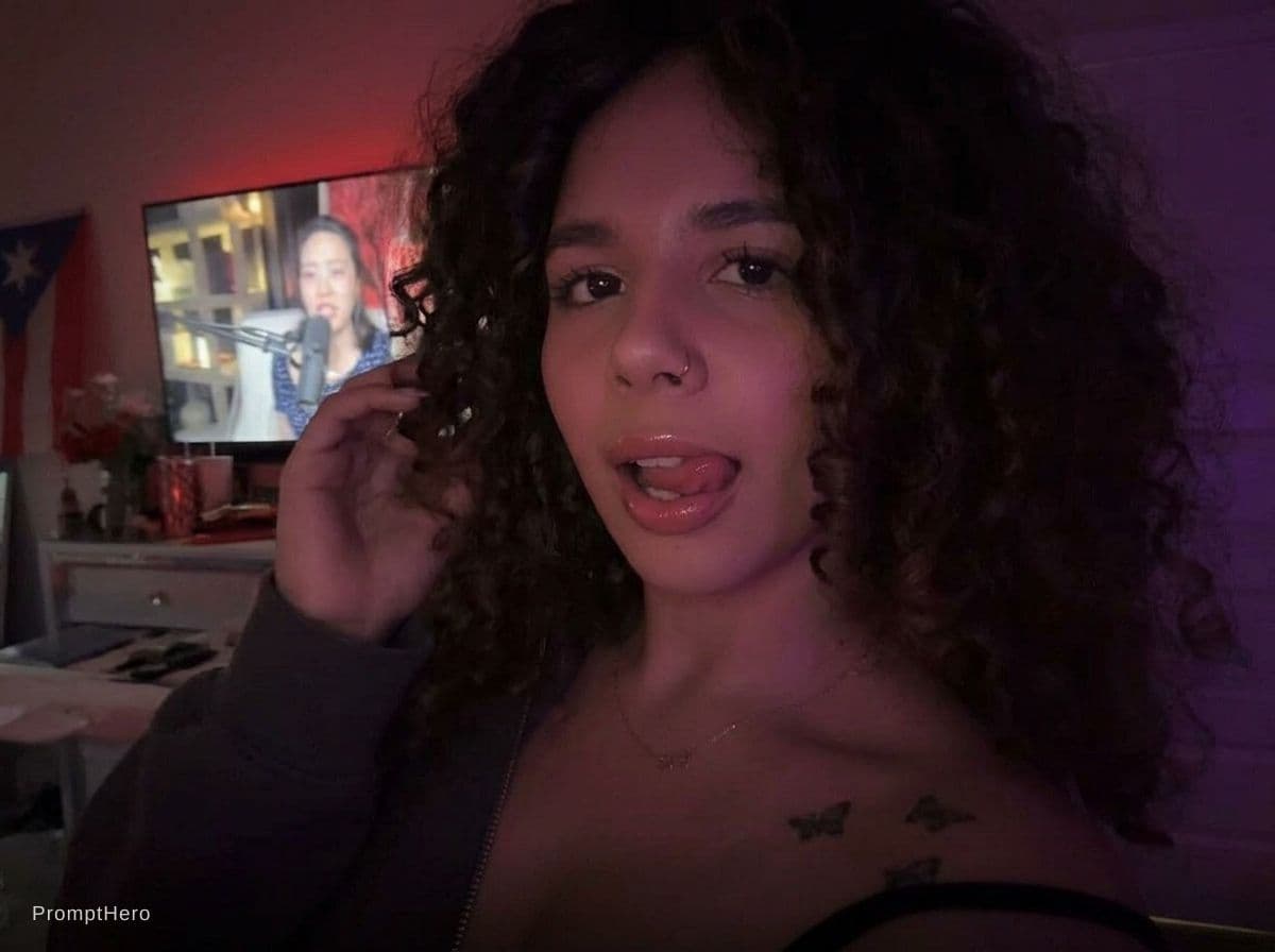 AI generated: have her stick her tongue out in a sexy way