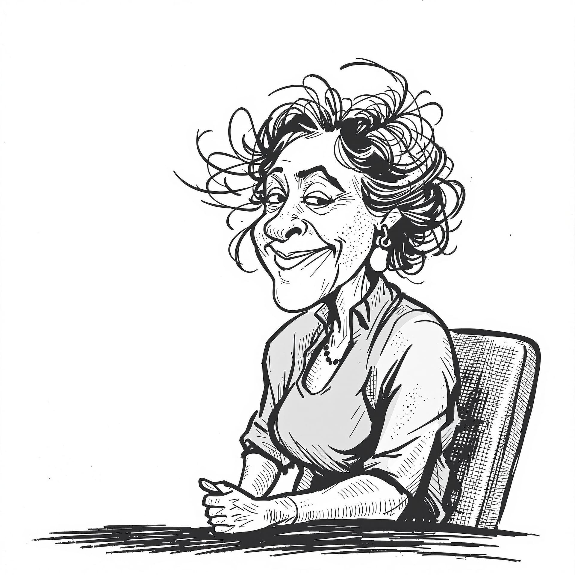 AI generated: caricature of a woman

