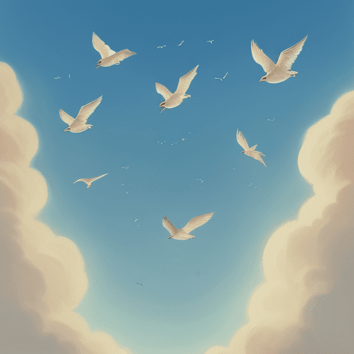 AI generated: little birds flying in the sky
