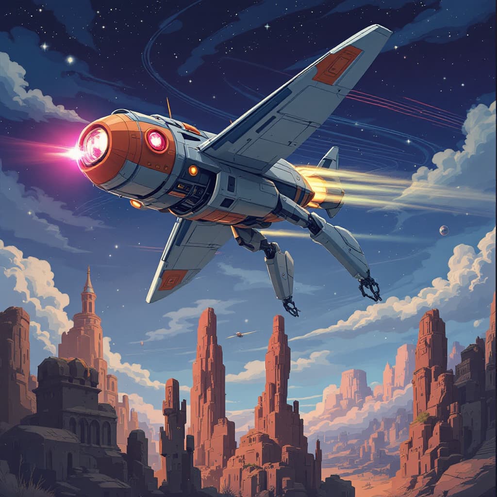 AI generated: a flying robot as in the jetsons