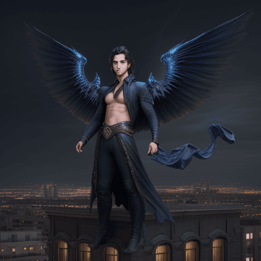 AI generated: High resolution photography, 8k, intricate detail, handsome young man, dark hair, blue eyes with gia...