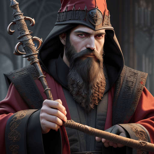 AI generated: ((extreme detail)),(ultra-detailed), super villain, male, wizard, hansome, hazel eyes, short black h...