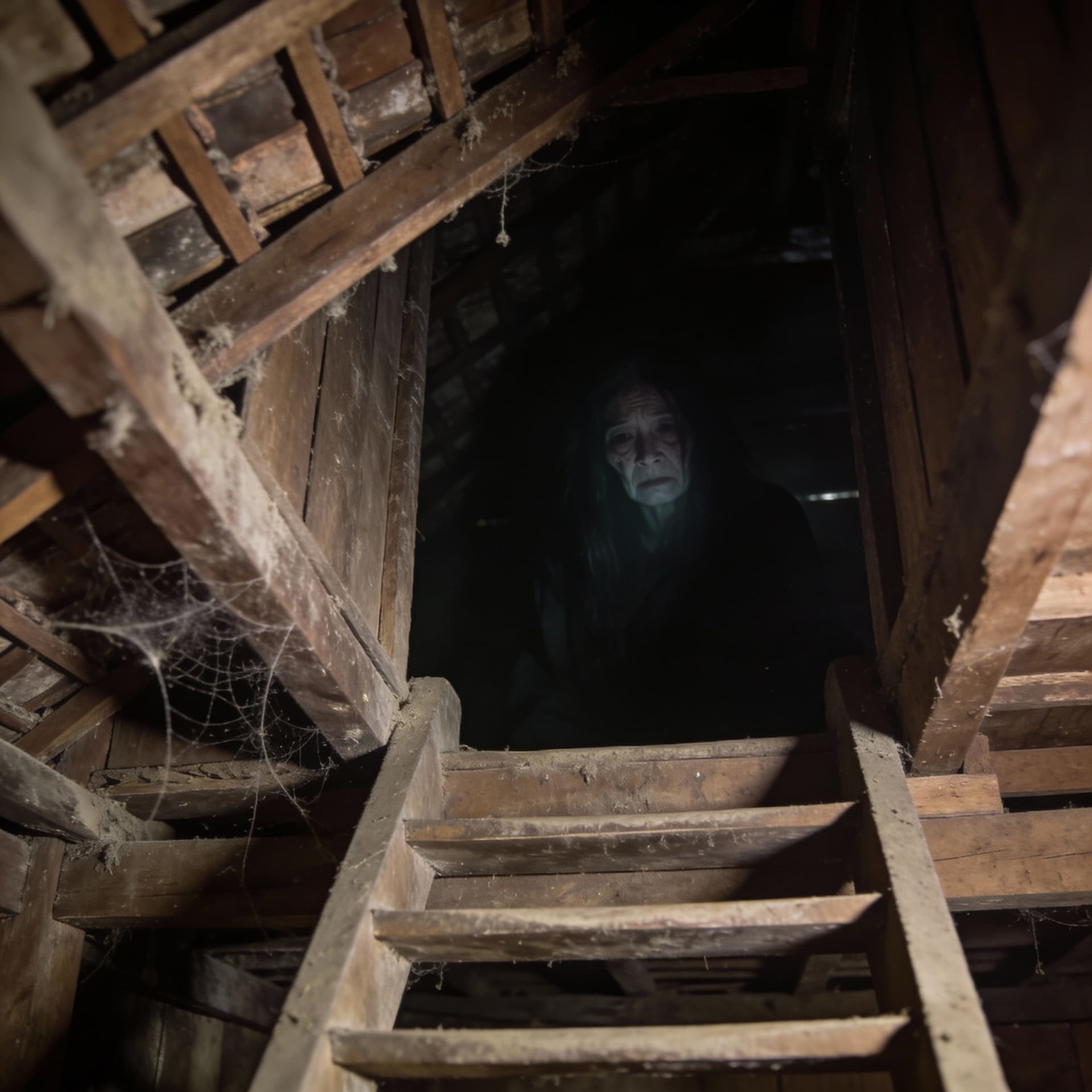 AI generated: Natural candid photograph of a creepy ghostly kuntilanak, sadako resembling a Southeast Asian folklo...