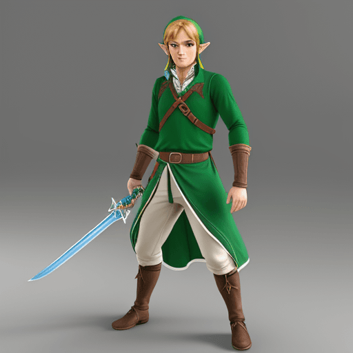 AI generated: Design a 19th-century-themed version of the Zelda character Link::2 with clothing from the 19th cent...
