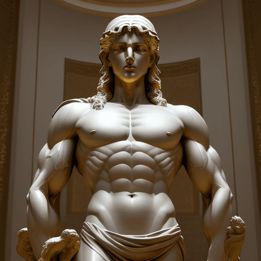 AI generated: "a modern interpretation of the David statue in Saudi Arabia, capturing the essence of classical scu...