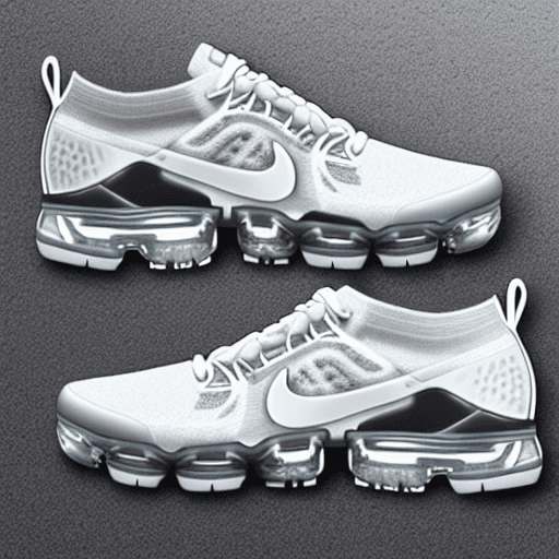 AI generated: sideview of vapormax sneakers designed using alien space ship as a concept, white airmax nh1 soles, ...