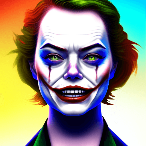 AI generated: Emma stone joker version