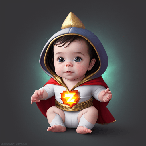 AI generated: Cute and adorable shazam baby, fantasy, dreamlike, surrealism, super cute, trending on artstation