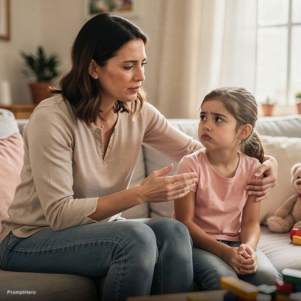 AI generated: a girl getting spanked over moms knee