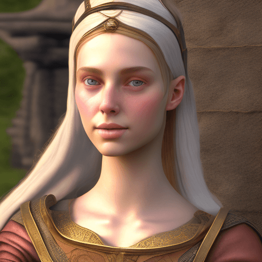 AI generated: High Definition Photo of a ultra realistic Medieval young female named Lady Annia of Teris