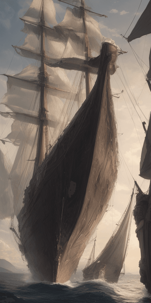 AI generated: Photo of a ultra realistic sailing ship, dramatic light, pale sunrise, cinematic lighting, battered,...