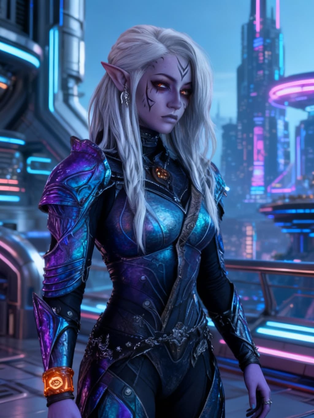 AI generated: Create a new species from this original. Alter with Sci-Fi worldly backdrop, pose the character natu...