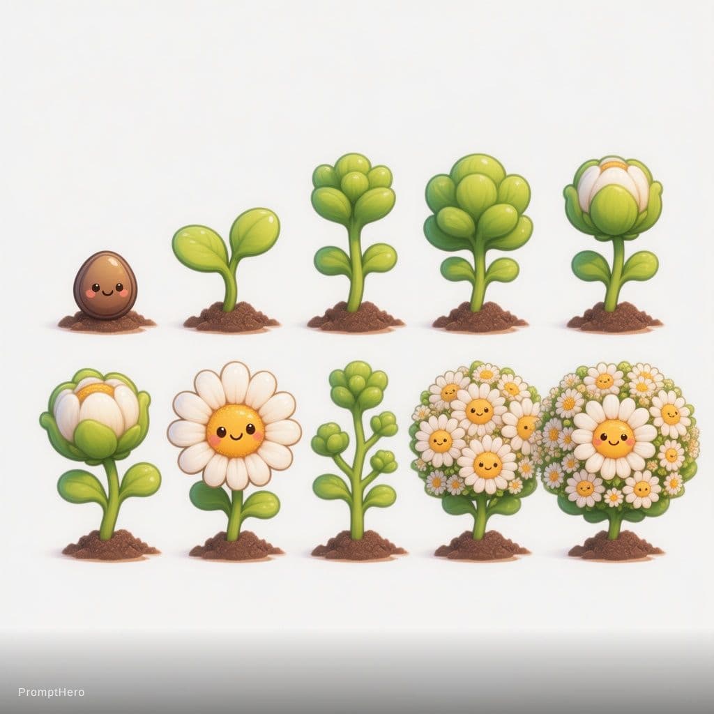 AI generated: A precise, ultra-cute, 2D flat cartoon vector style sprite sheet for character animation sequences, ...