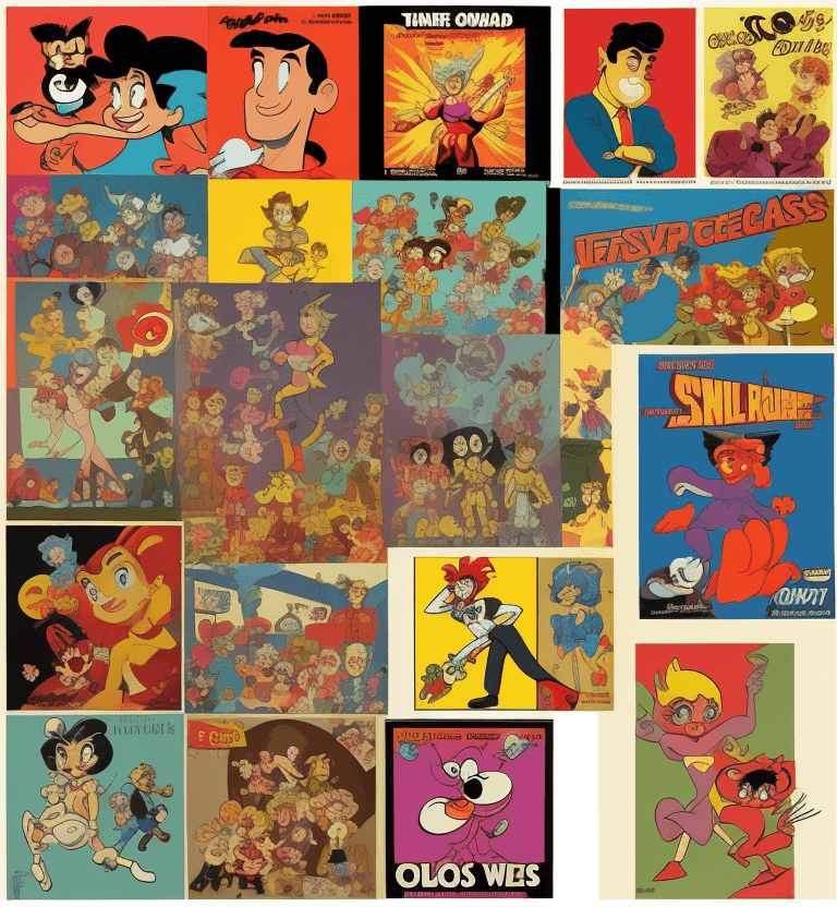 AI generated: collage of retro cartoons