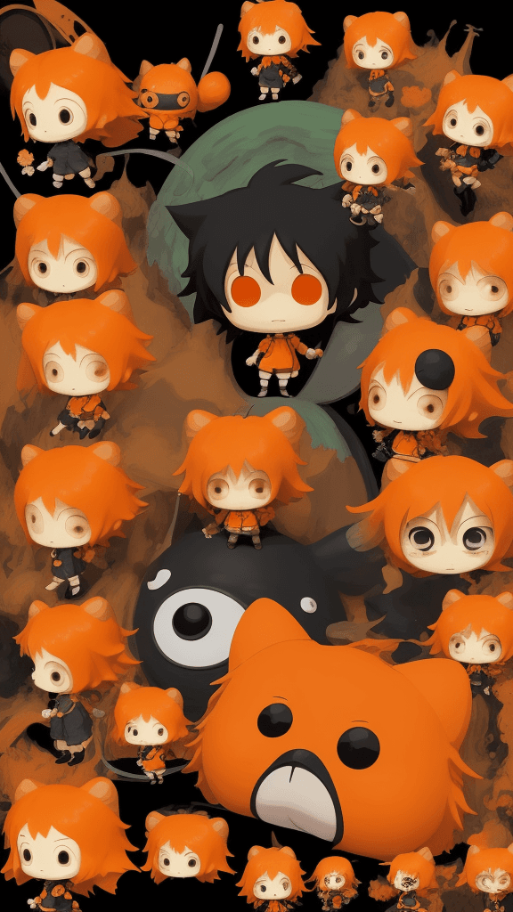 AI generated: Studio Ghibli 16k4d rfktrstyle"orange chibi In a disordered pose in a chaotic background" <lora:Vut_...