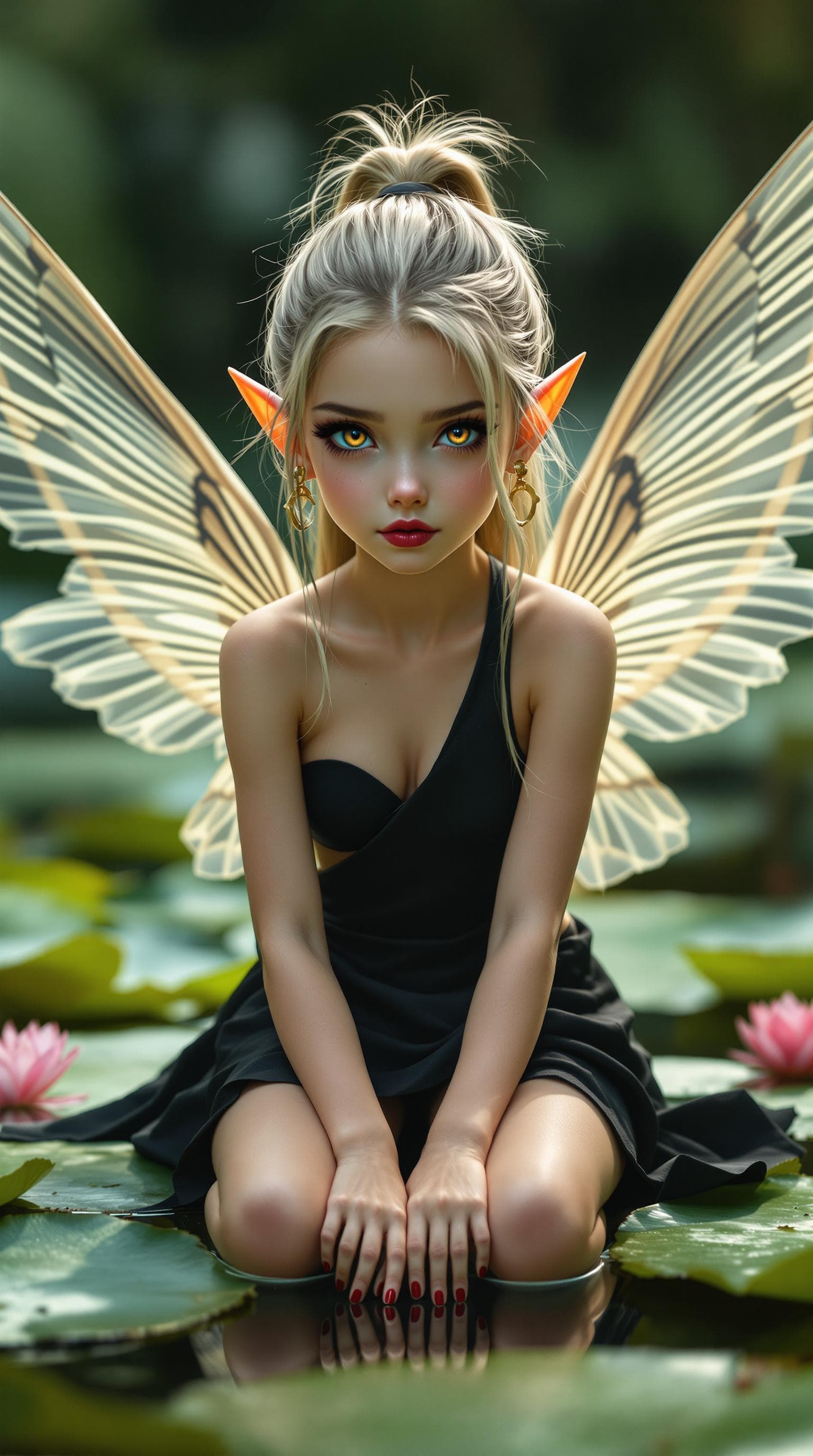 AI generated: a professional photo of a exceptionally beautiful girl in the world (age 11), (eleven year old), tin...