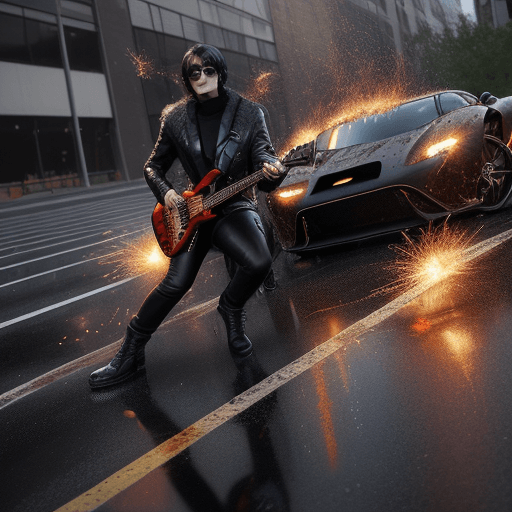 AI generated: masterpiece,best quality,1 SUPER SHADE GUY,solo,looking at viewer, fur \(clothing\), black hair, bla...